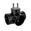 Rozgałęźnik 3 gniazda 3x2P+Z R-31 czarny Timex
