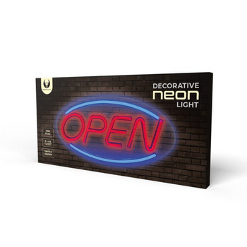 Lampka LED NEON napis OPEN plexi ściemniacz + USB FPNE04X