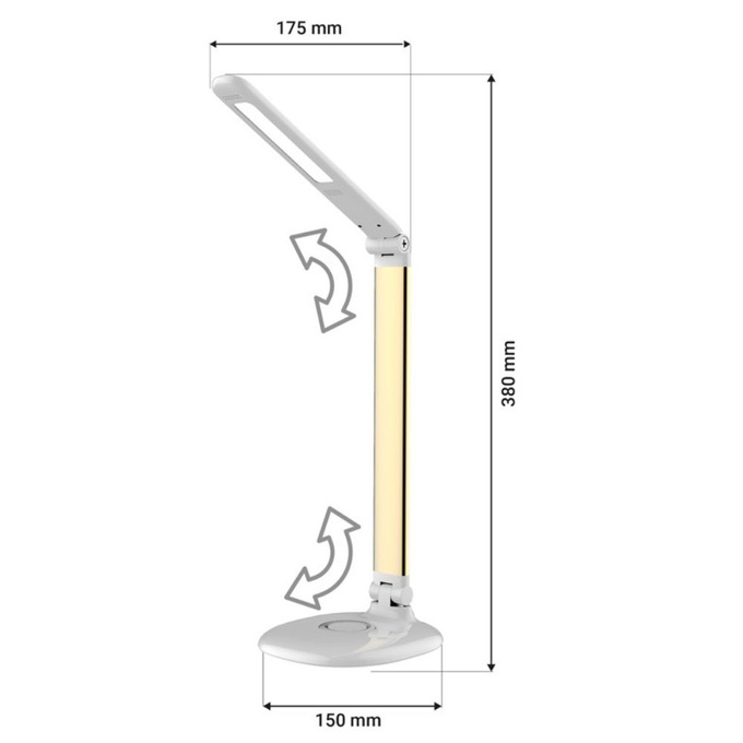 Lampka biurkowa LED 9W 520lm 3000K - 6000K CCT PICA BIAŁA Led-Pol