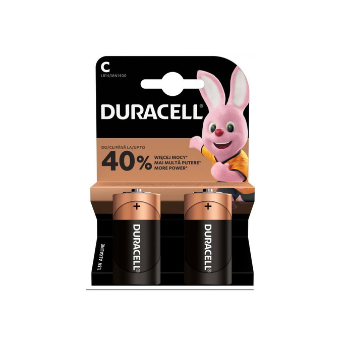 Baterie alkaliczne C LR14 Blister 2 sztuki Duracell
