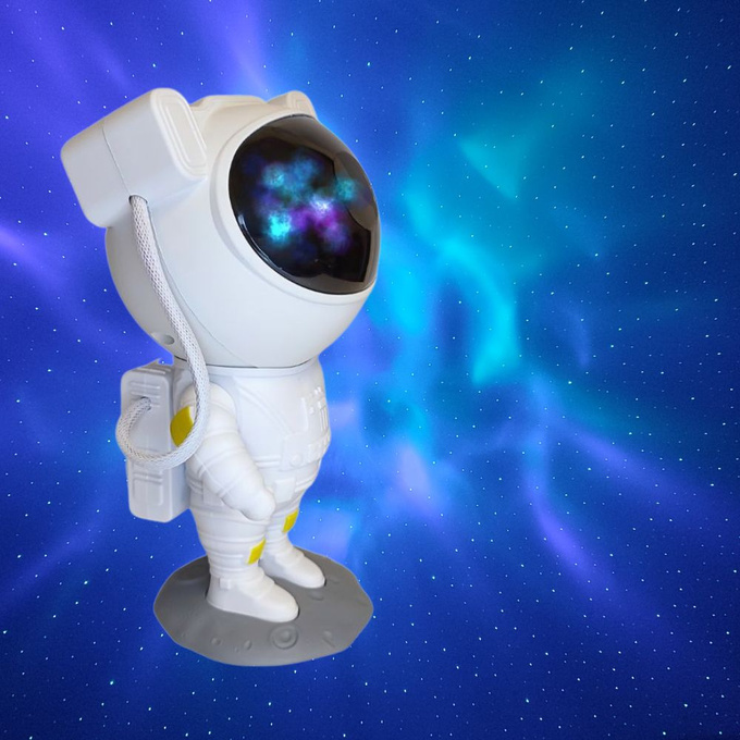 Projektor gwiazd zorza polarna ASTRONAUTA BIAŁY USB pilot