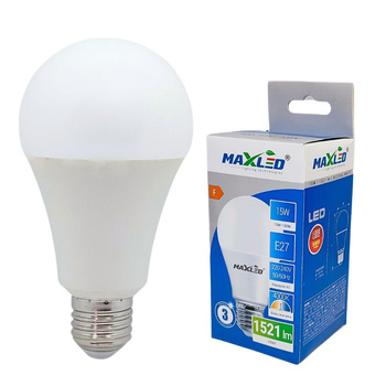 Żarówka LED E27 15W 4000K 1521lm barwa neutralna MAXLED