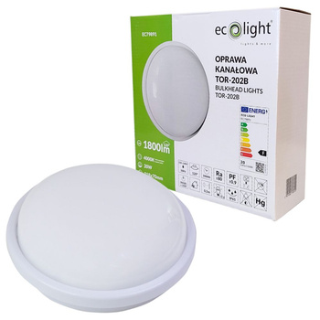 Oprawa kanałowa LED 20W 1800lm IP65 biała okrągła Ecolight