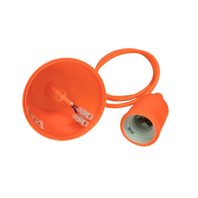 Lampa wisząca kabel LOFT E27 1m POMARAŃCZOWY