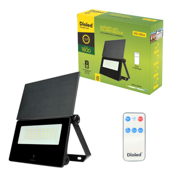 Lampa solarna LED 1800lm barwa zimna czujnik ruchu + pilot Dioled
