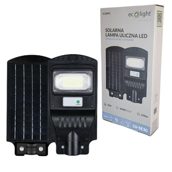 Lampa uliczna solarna LED 30W 4000K 650lm IP65 Ecolight