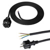 Kabel przewód przyłączeniowy z wtyczką prostą 3x1.5 2m czarny PLASTROL