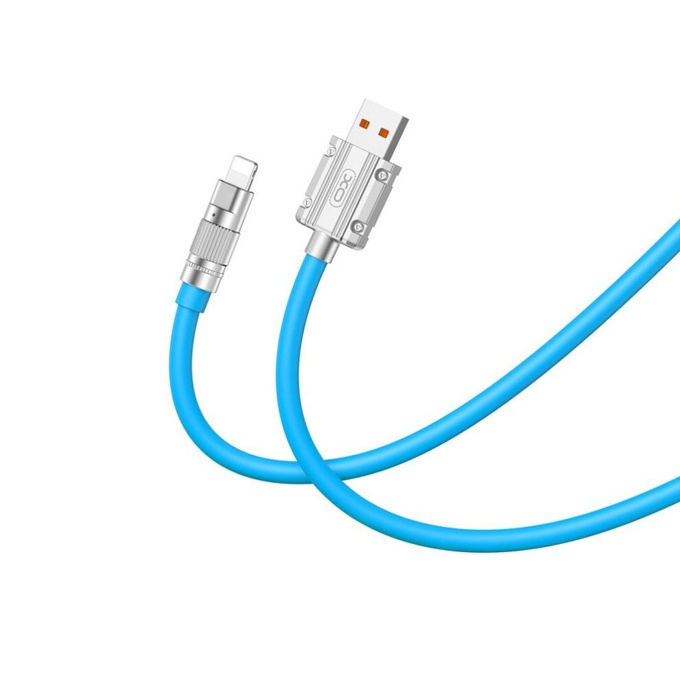 Kabel silikonowy USB-8PIN 6A 1.2M niebieski XO.-NB227