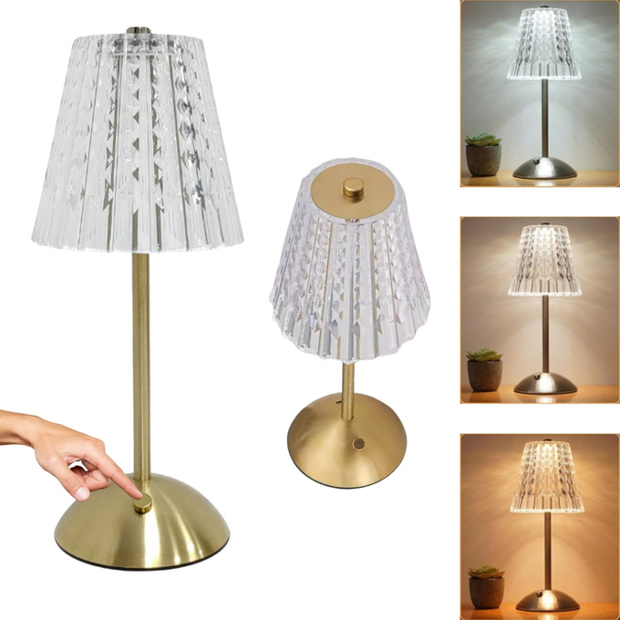 Lampka bezprzewodowa dekoracyjna LED 3W 50lm 3 barwy CCT ZŁOTA USB-C Q021C