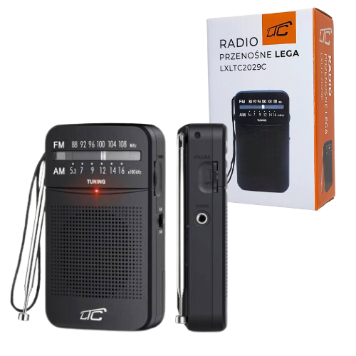 Radio kieszonkowe AM/FM czarne LEGA LTC