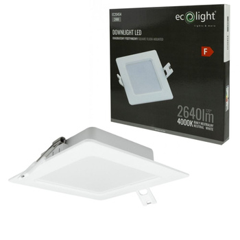 Oprawa LED kwadratowa 24W 2640lm IP20 podtynkowa EC20454 ECOLIGHT
