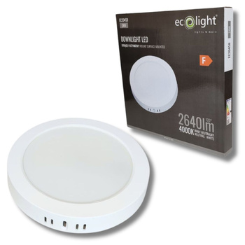 Oprawa natynkowa lampa LED 24W 4000K 2640lm IP20 okrągła Ecolight