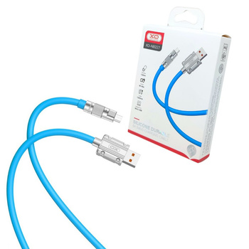 Kabel silikonowy USB-MICRO 1.2M 6A niebieski XO.-NB227