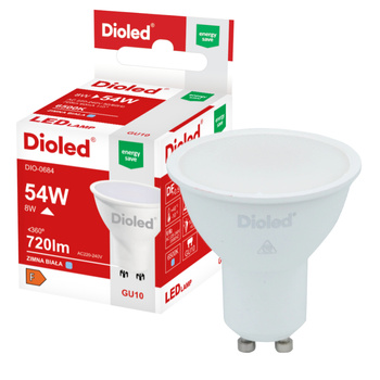 Żarówka LED GU10 8W 6500K 720lm barwa zimna DIO-0684 Dioled