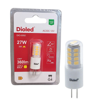 Żarówka LED 12V G4 3W 3000K 360lm barwa ciepła kapsułka Dioled