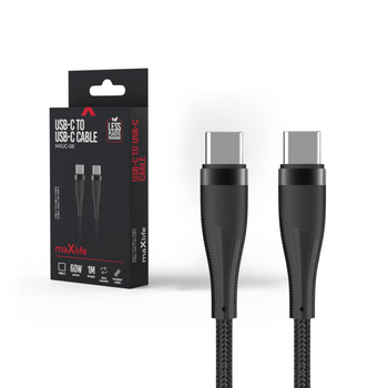 Kabel USB-C - USB-C 1m 60W czarny MXUC-08 maXlife