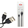 Kabel silikonowy USB-MICRO 2M 2.1A czarny XO.-NB103