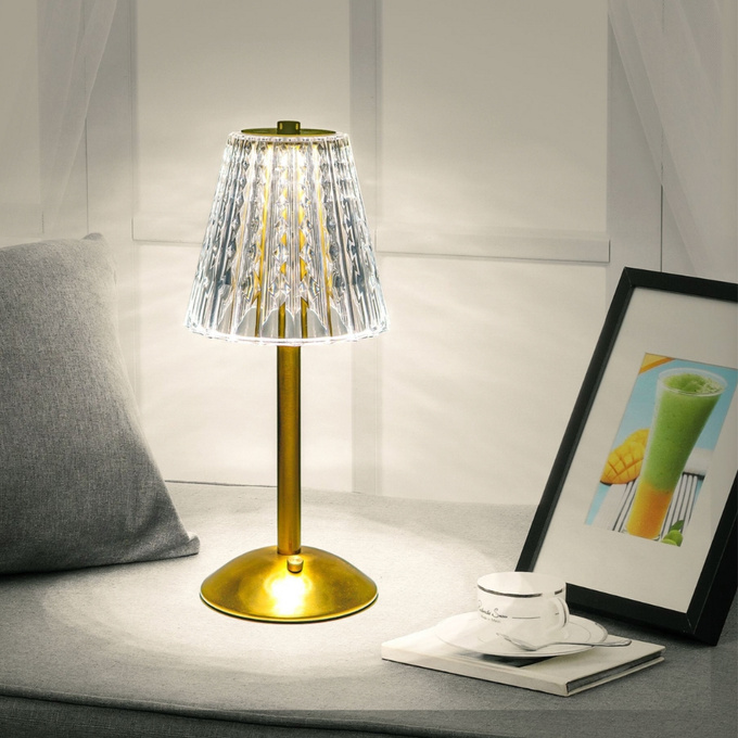 Lampka bezprzewodowa dekoracyjna LED 3W 50lm 3 barwy CCT ZŁOTA USB-C Q021C