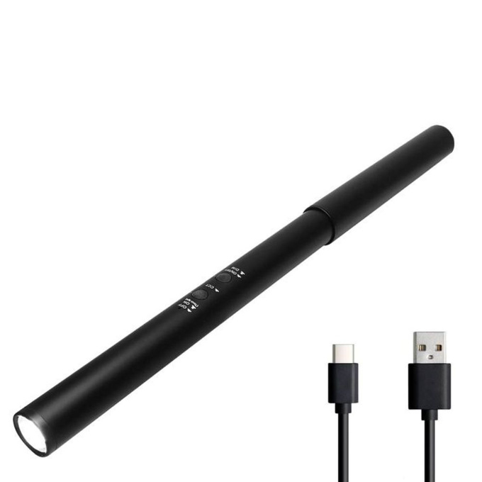 Lampka biurkowa LED 8W 2W1 latarka AMSTERDAM czarna SVENSSO