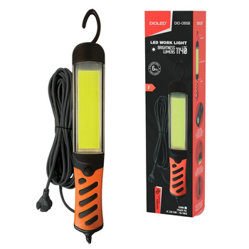 Lampa warsztatowa LED COB 11W 1140lm 6500K pomarańczowa magnes DIO-0658 Dioled