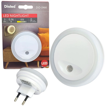 Lampka nocne LED 0,36W 3000K do kontaktu  RING czujnik zmierzchu DIO-0466 Dioled