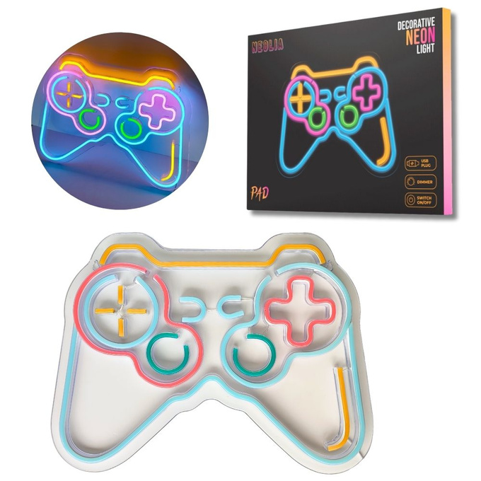 Lampka NEON LED GAMEPAD na plexi ściemniacz + USB