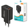 Ładowarka sieciowa USB-C USB-A 3A PD 25W CZARNA EO-012 eleoo