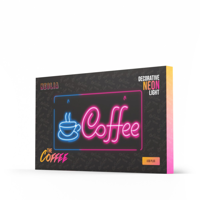 Lampka LED NEON COFFEE plexi USB NNE11