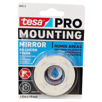 Taśma dwustronna do luster 1,5m x19mm biała wewnętrzna TESA