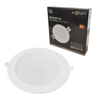 Oprawa podtynkowa lampa LED 12W 4000K 1200lm IP20 okrągła Ecolight