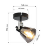 Lampa sufitowa TRINGA 1x E14 czarna Led-Pol