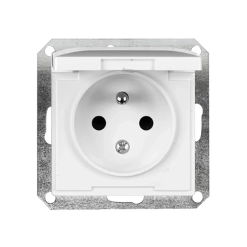 OPAL Gniazdo pojedyncze z uziemieniem z klapką GPT-16 OPH moduł BIAŁY Timex