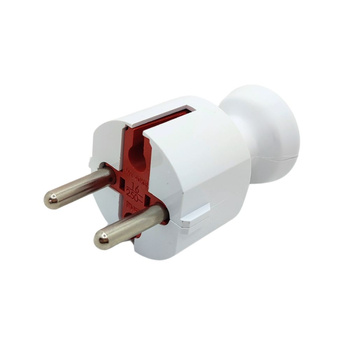 Wtyczka prosta biała 2P bez uziemienia Timex