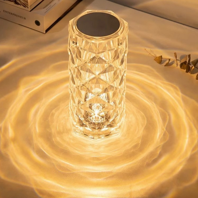 Lampka bezprzewodowa LED CCT 3 barwy światła KRYSZTAŁ USB-C Q004