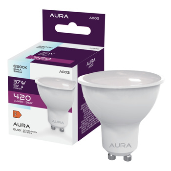 Żarówka LED GU10 5W 6500K 420lm barwa zimna A003 Aura