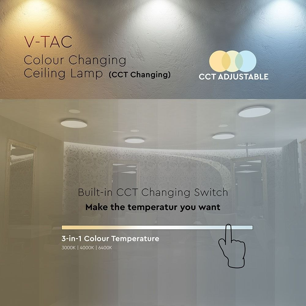 Plafon lampa LED 24W 2040lm zmiana barwy światła V-TAC