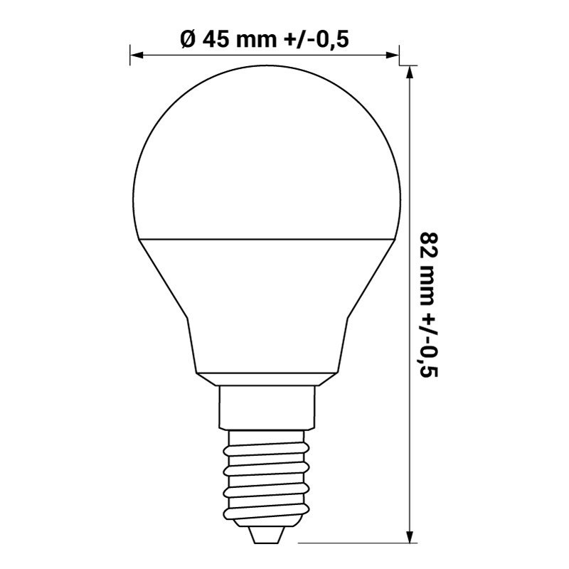 Żarówka LED 6W E14 neutralna kulka 470lm LED-POL