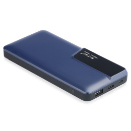 PowerBank 10000mAh microUSB, USB-C, USB niebieski V-TAC