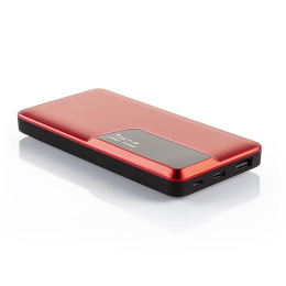 PowerBank 10000mAh microUSB, USB-C, USB czerwony V-TAC