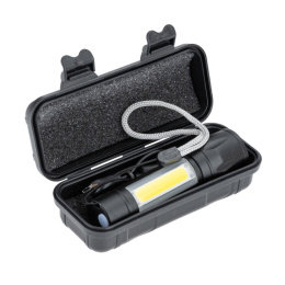 Latarka ręczna LED SMD + COB USB 10cm akumulatorowa ZOOM