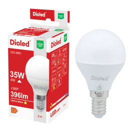 Żarówka LED P45 E14 4W 3000K 396lm kulka ciepła DIOLED