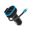 Ładowarka samochodowa 2xUSB 3A + kabel LIghtning