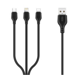 Kabel przewód 3w1 USB - microUSB USB-C Lightning 1m 2.1A XO