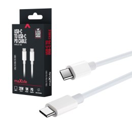 Kabel przewód USB-C - USB-C 1m 20W PD3.0 biały maXlife