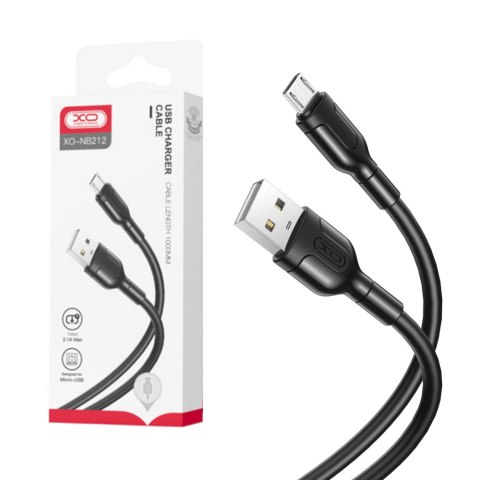 Kabel przewód USB - microUSB 1m 2.1A czarny XO