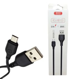 Kabel przewód USB - microUSB 2m 2.1A czarny XO