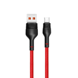 Kabel przewód USB - microUSB 1m 5A czerwony XO