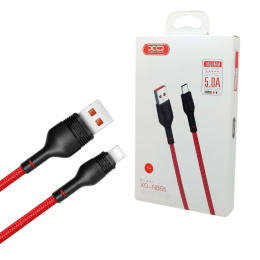 Kabel przewód USB - USB-C 1m 5A czerwony XO