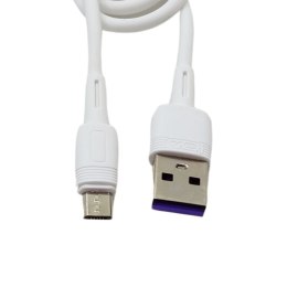 Kabel przewód USB - microUSB 1m 5A biały XO