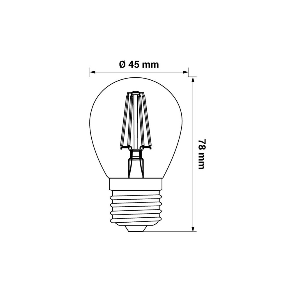 Żarówka LED E27 4W ciepła kulka filament LED-POL